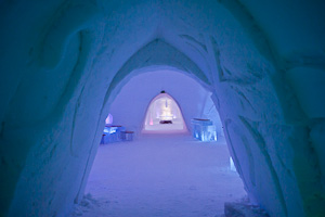 Couple in ice chapel